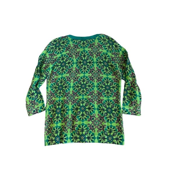 ISAAC MIZRAHI Green Floral Button Cardigan Size XS NEW - Picture 6 of 6